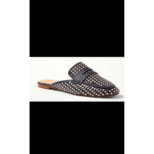 Ann Taylor Navy Woven Leather Loafers Size 8.5
